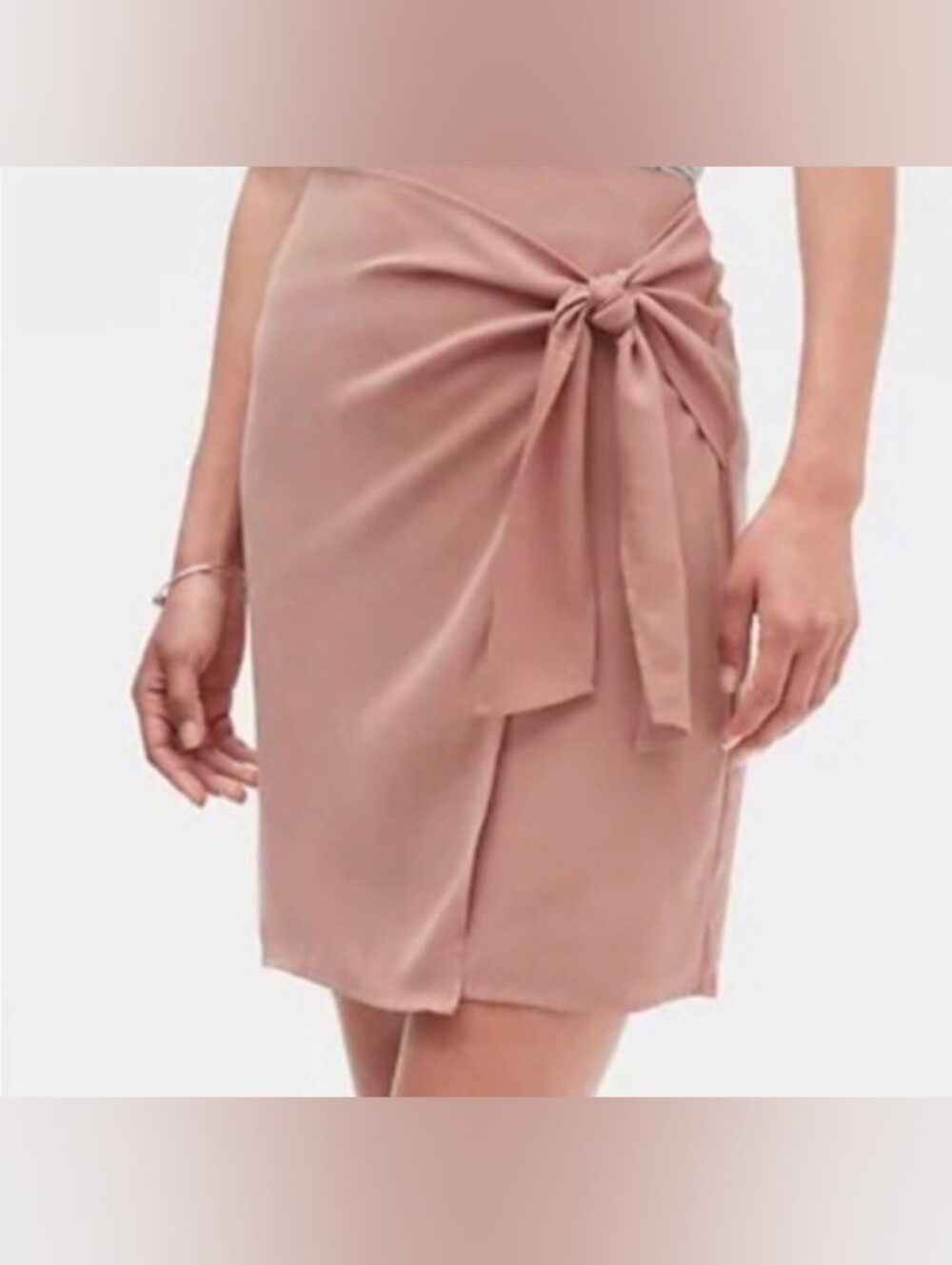NWT Banana Republic Mini Blush Faux Wrap Pencil Skirt, Size 4